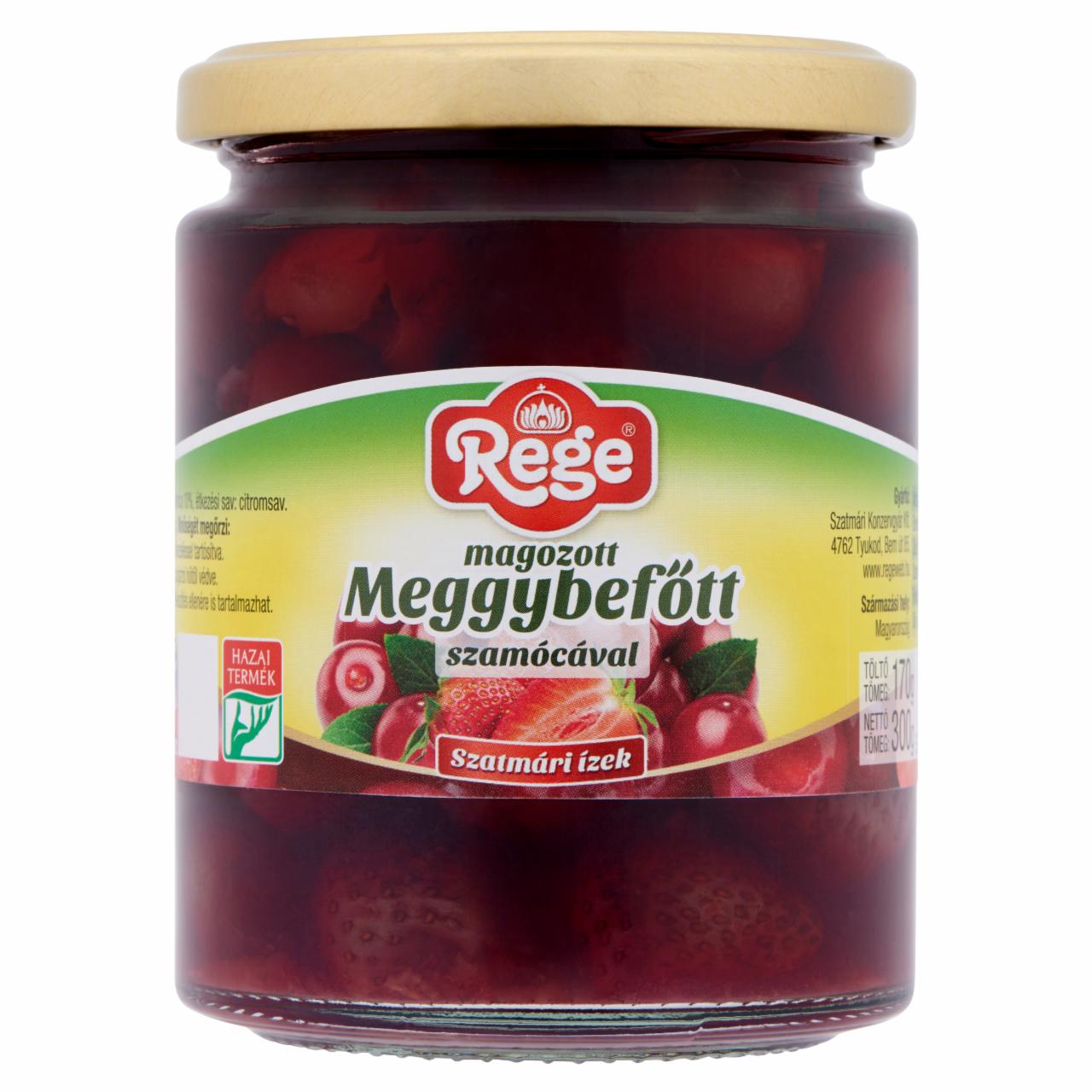 Képek - Rege magozott meggybefőtt szamócával 300 g