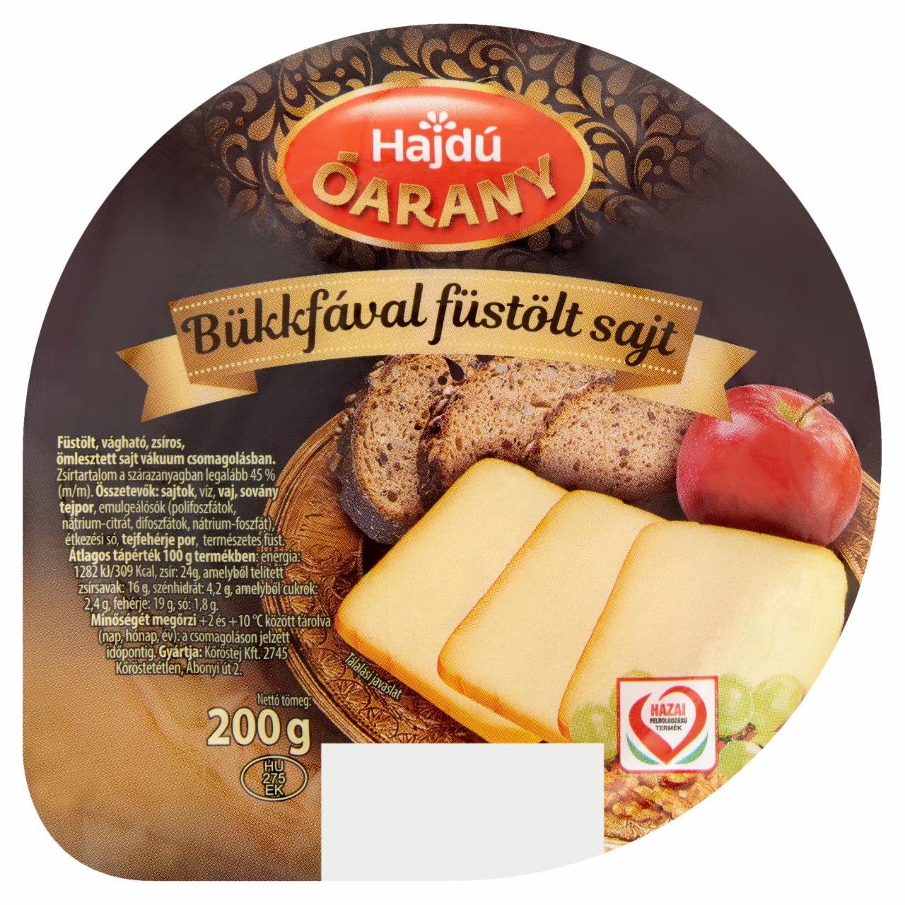 Képek - Hajdú Óarany füstölt, vágható, zsíros ömlesztett sajt 200 g