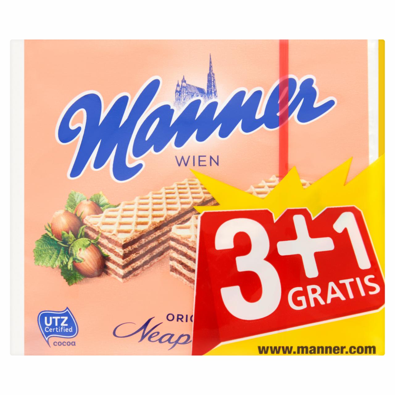 Képek - Manner mogyorókrémmel töltött ropogós ostyaszeletek 4 x 75 g