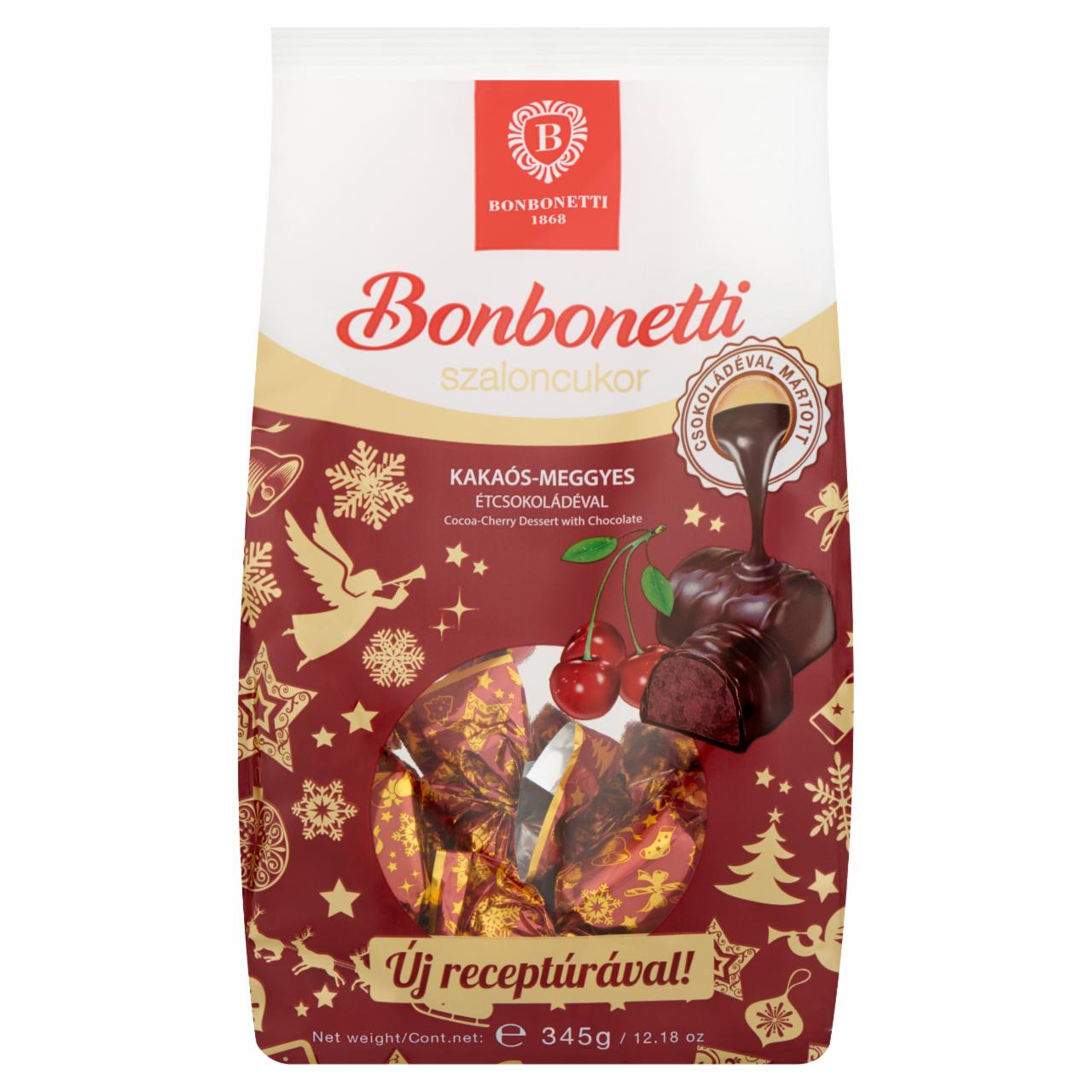 Képek - Bonbonetti étcsokoládéval mártott kakaós-meggyes szaloncukor 345 g