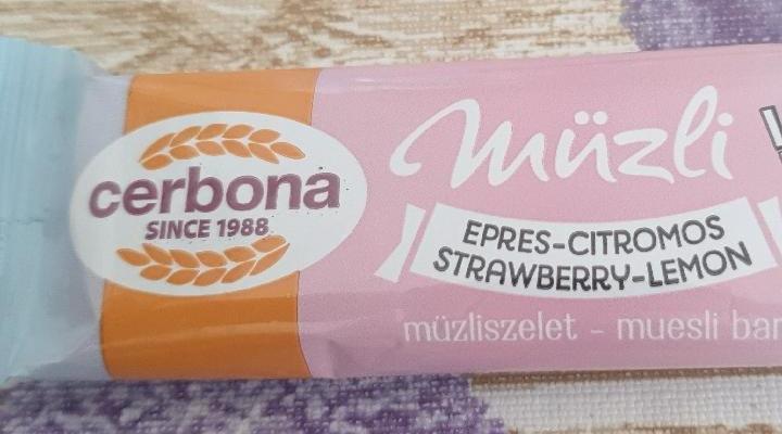 Képek - Müzli epres-citromos Cerbona