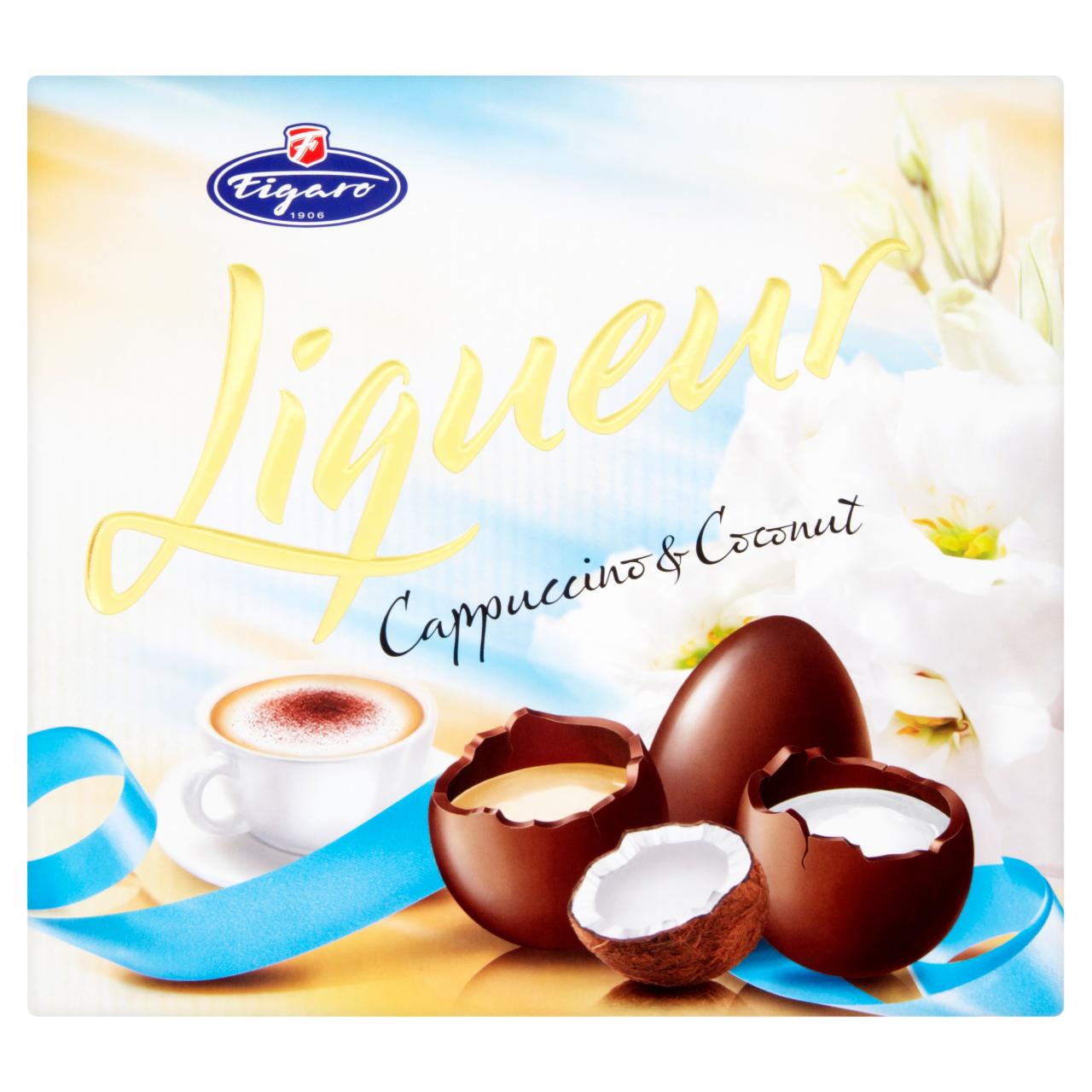 Képek - Figaro kókuszlikőr ízű krémmel töltött ét- és cappuccinolikőr ízű krémmel töltött tejcsokoládé 220 g