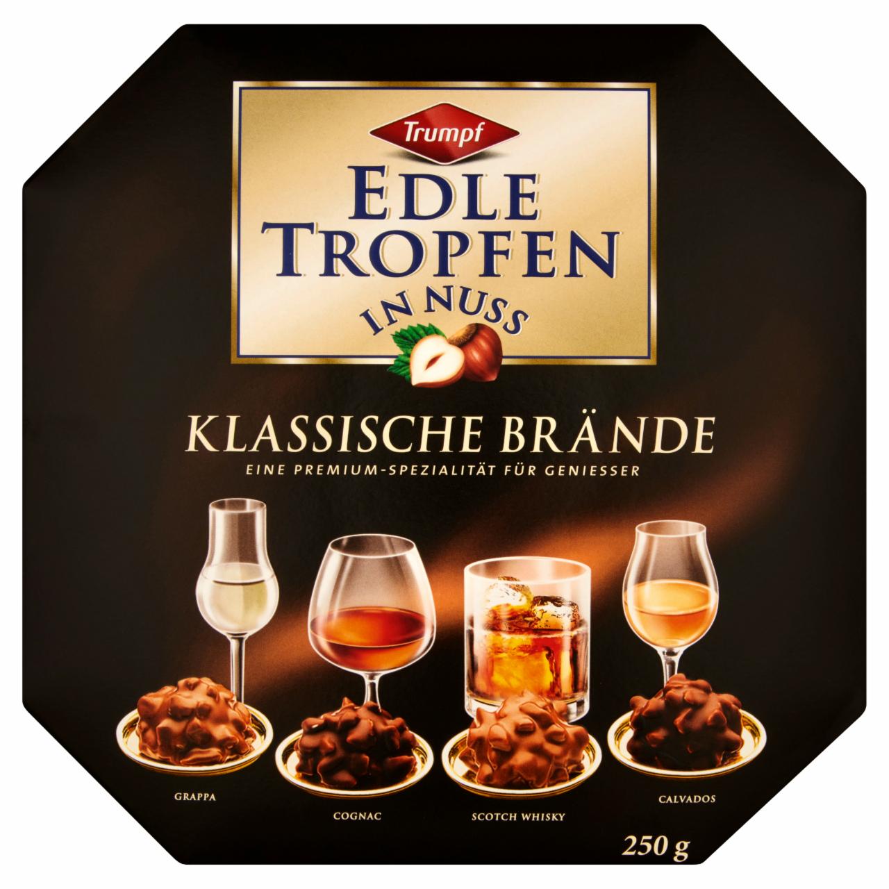 Képek - Edle Tropfen in Nuss Klassische Brände alkohollal töltött praliné 250 g