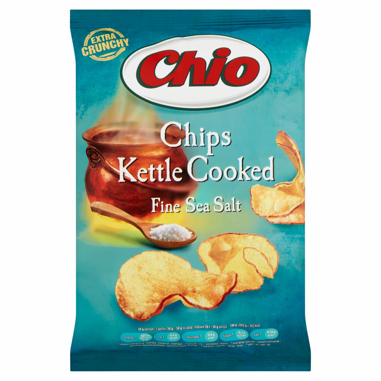 Képek - Chio Kettle Cooked tengeri sós ízesítésű héjas burgonyachips 80 g