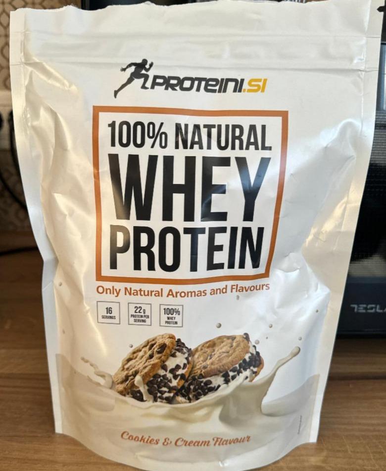 Képek - 100% Natural Whey Protein Cookies & cream Proteini.si