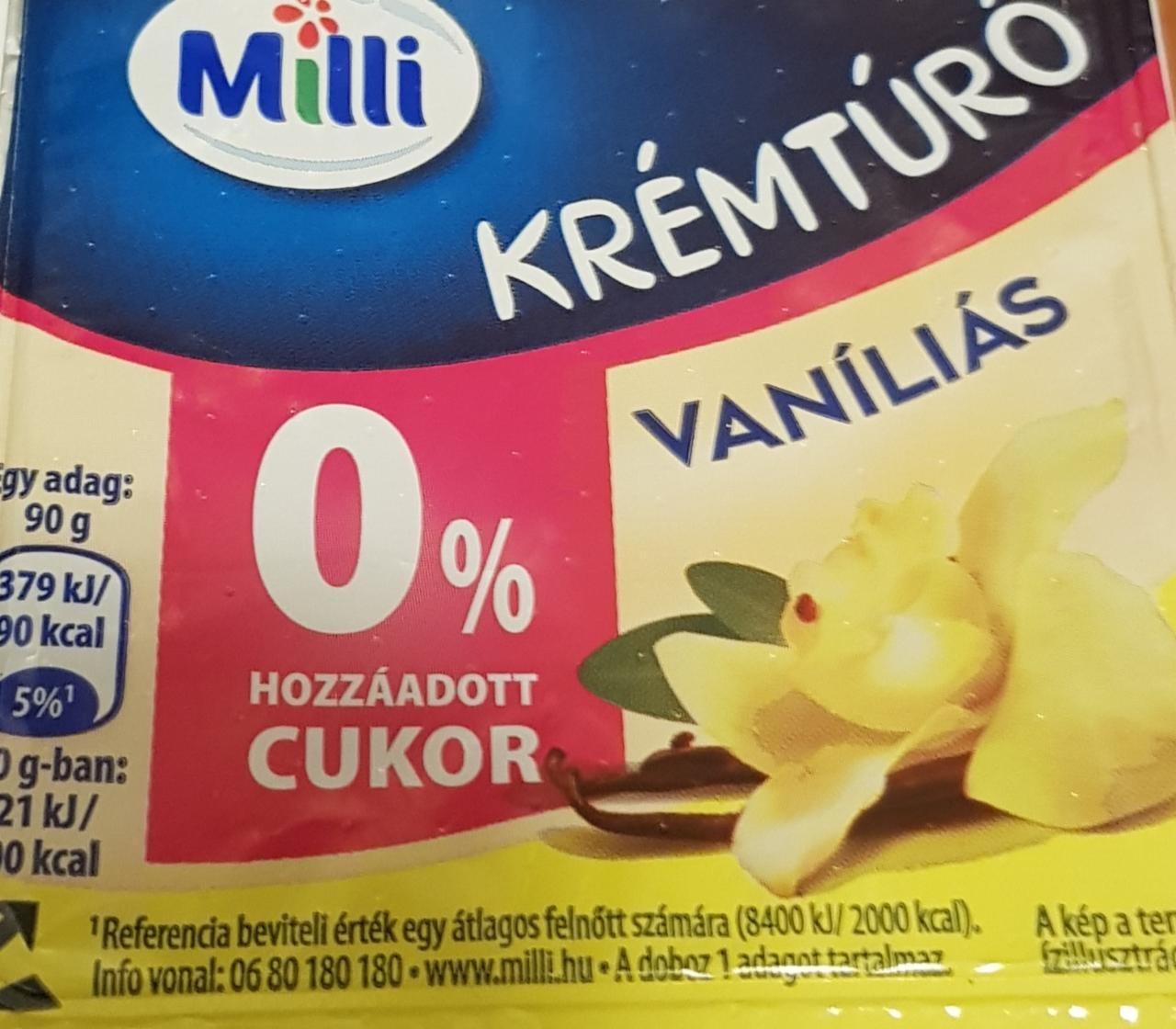 Képek - Milli vaníliás krémtúró hozzáadott cukor nélkül, édesítőszerekkel 90 g