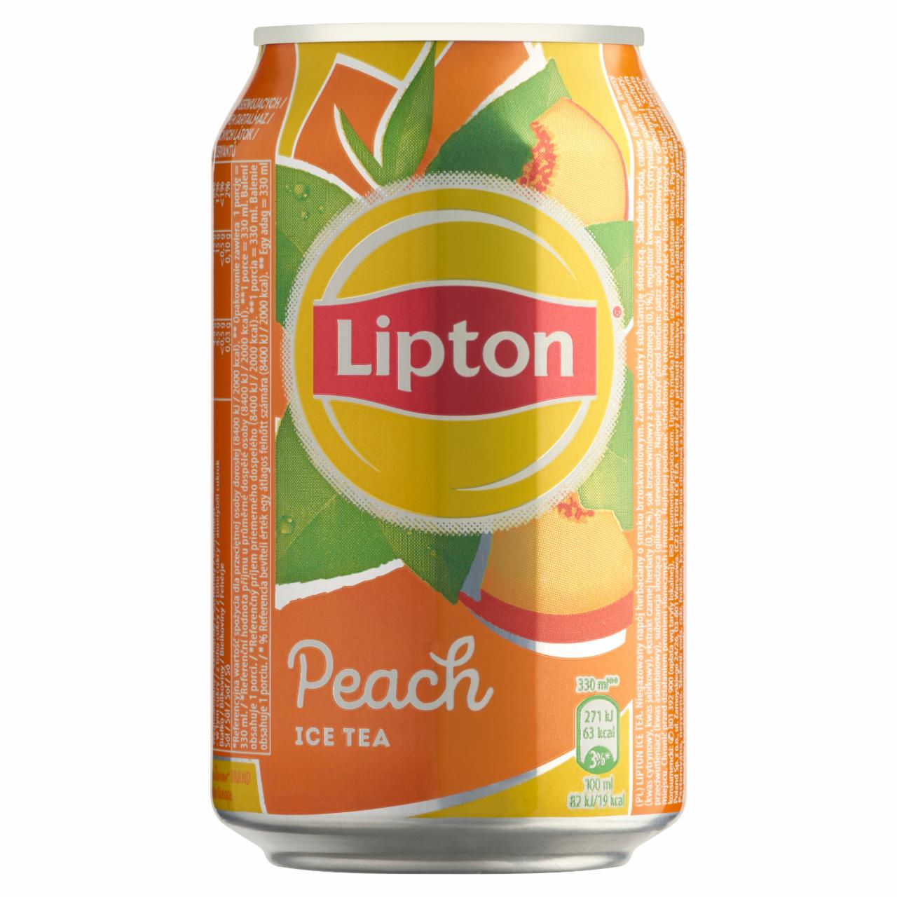 Képek - Lipton Ice Tea őszibarack ízű szénsavmentes üdítőital cukorral és édesítőszerrel 330 ml