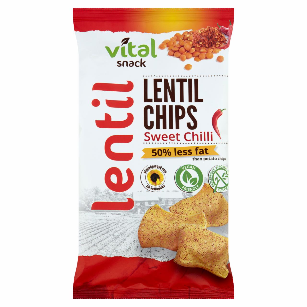 Képek - Vital Snack édes csili ízű sült lencse chips 65 g