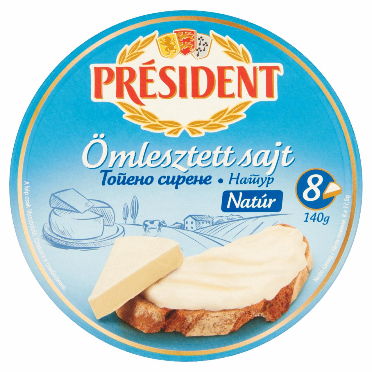 Képek - Président natúr zsíros ömlesztett sajt 8 db 140 g