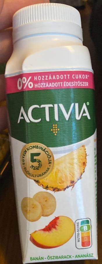 Képek - Activia banán-őszibarack-ananász élőflórás vegyes gyümölcsös sovány joghurtital