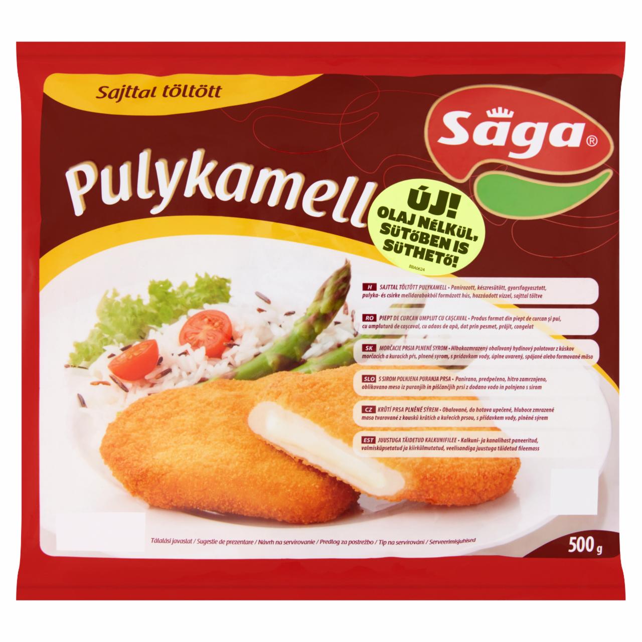 Képek - Sága panírozott, készresütött, gyorsfagyasztott, sajttal töltött pulykamell 500 g