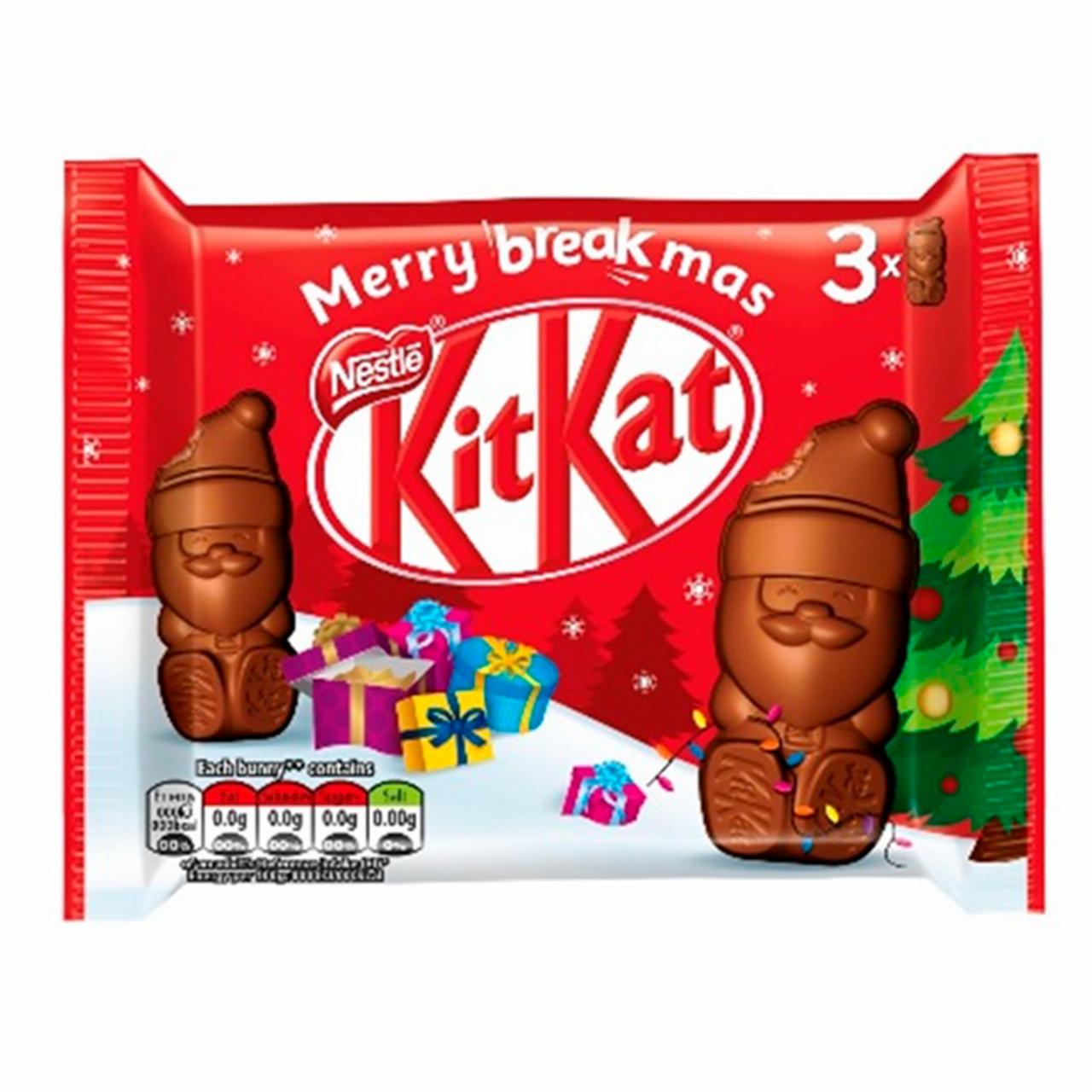 Képek - KitKat tejcsokoládé figura töltelékkel, rizspehellyel, kekszporral, ostyadarabokkal 3 x 29 g (87 g)