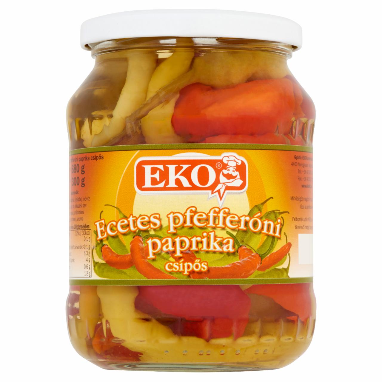 Képek - Eko csípős ecetes pfefferóni paprika 680 g