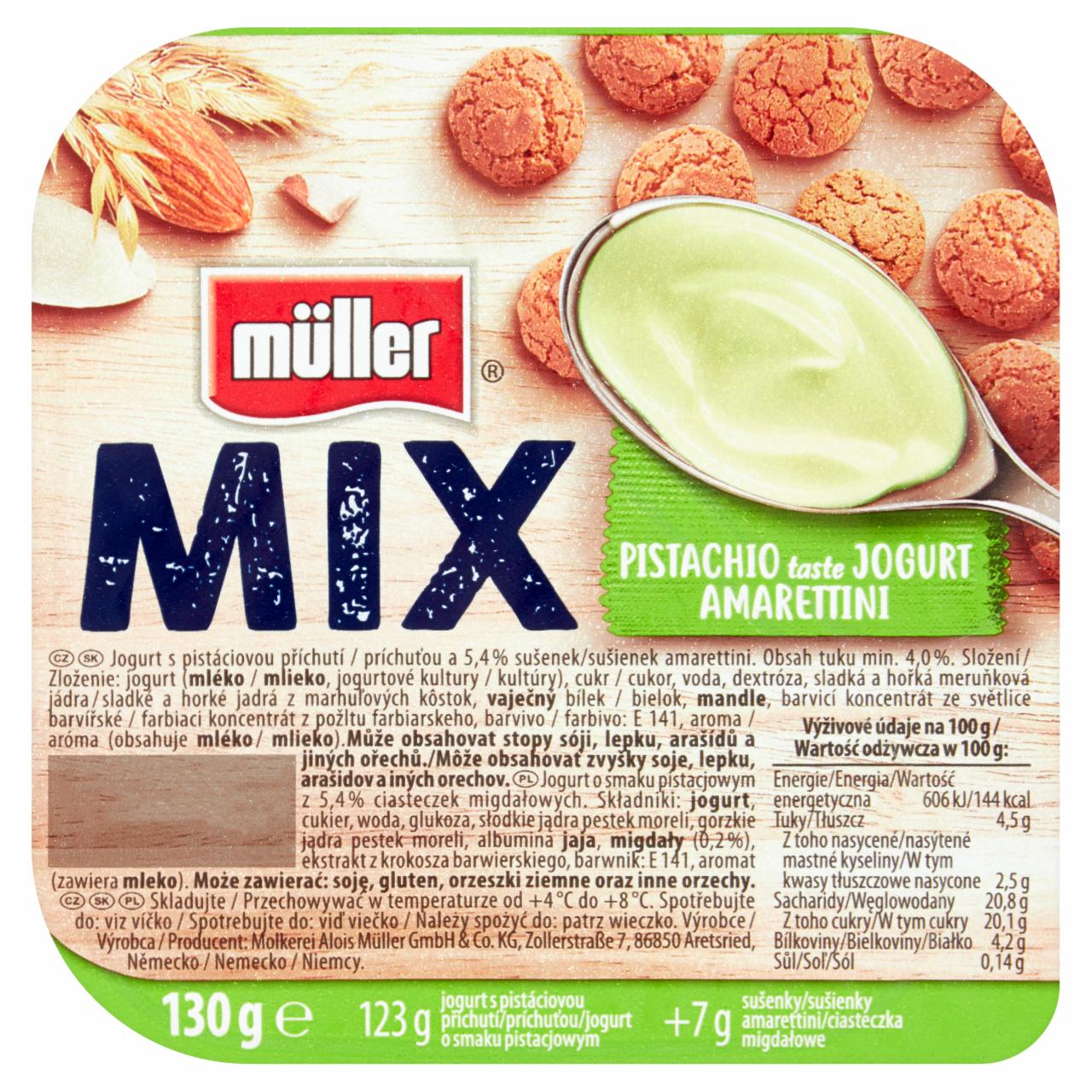 Képek - Mix pisztácia ízű joghurt amarettivel Müller