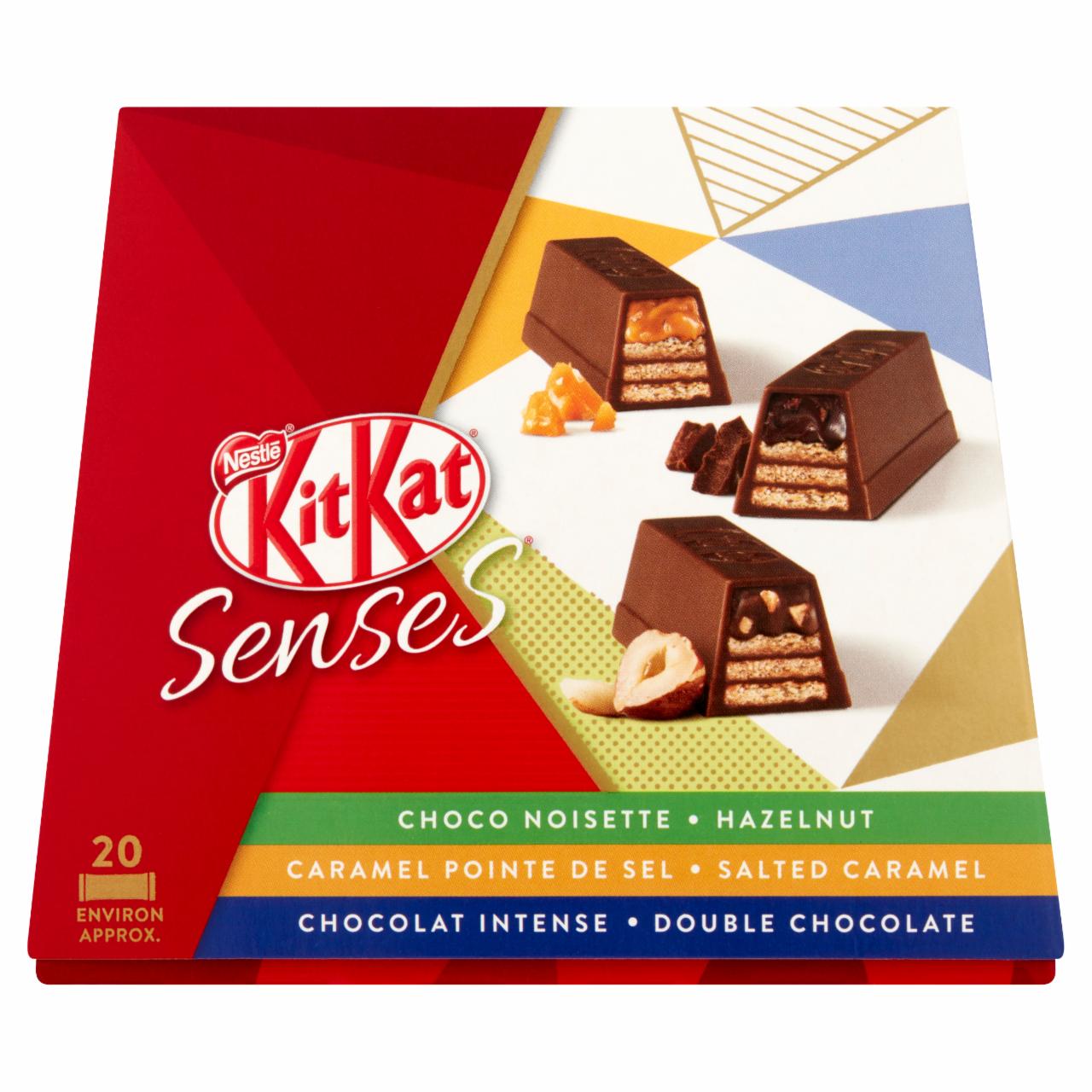 Képek - KitKat Senses vegyes ízesítésű ropogós ostyaszeletek tejcsokoládéban 200 g