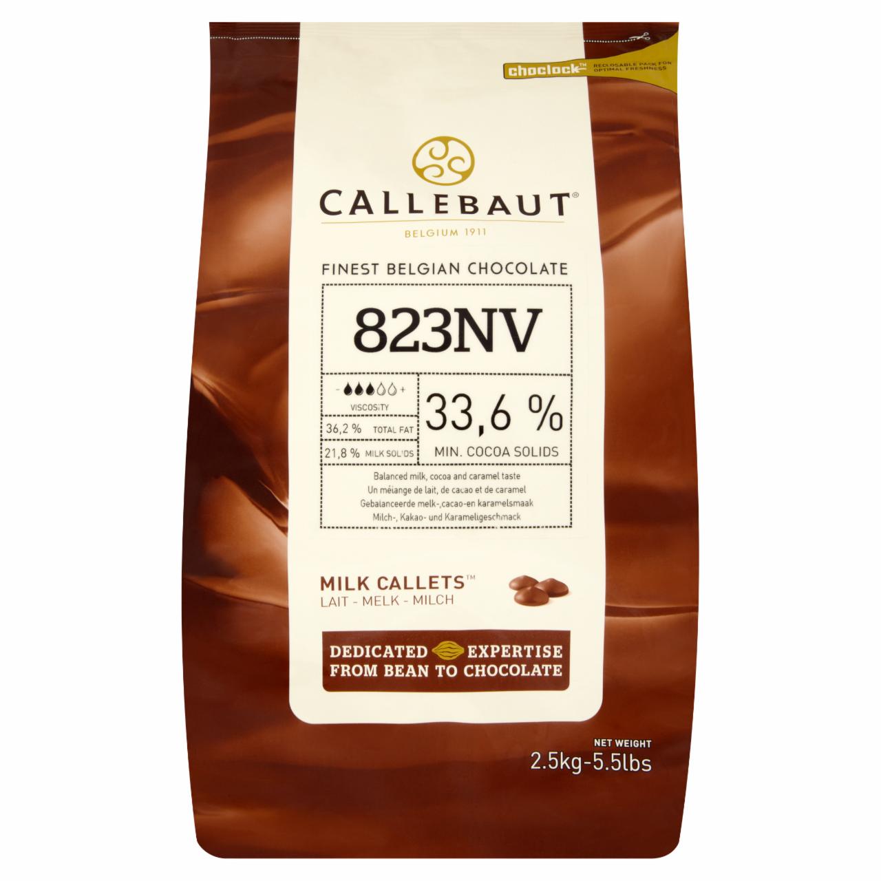Képek - Callebaut 823NV-T70 tejcsokoládé pasztillák 2,5 kg
