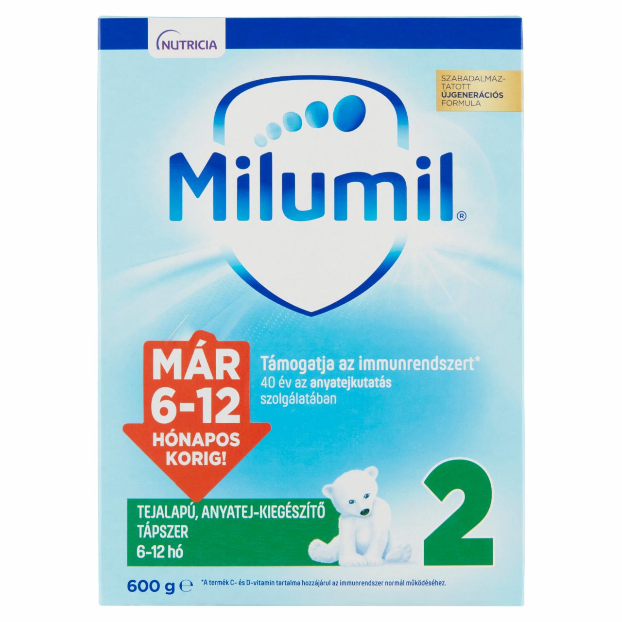 Képek - Milumil Nutri-Biotik 2 tejalapú anyatej-kiegészítő tápszer 6 hó+ 600 g