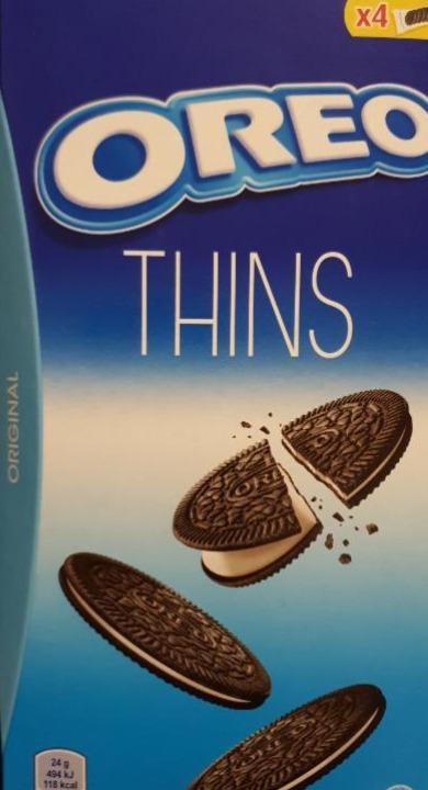 Képek - Crispy & thin original vanília ízű töltelékkel töltött kakaós keksz 16 db Oreo