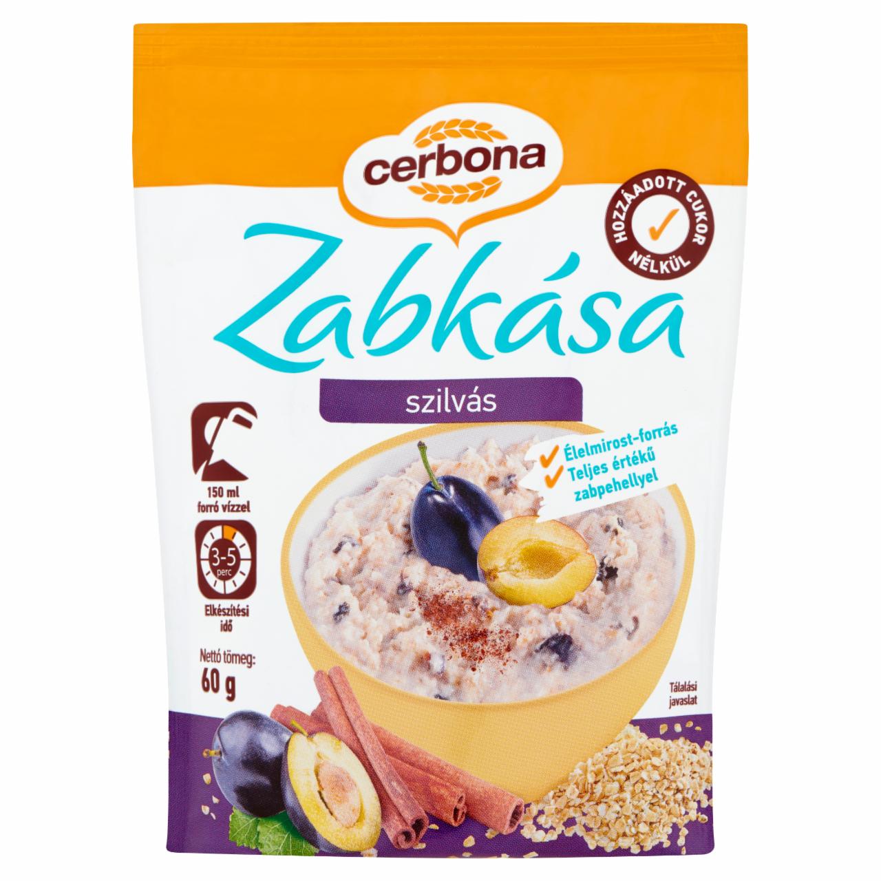 Képek - Cerbona szilvás zabkása cukor hozzáadása nélkül, édesítőszerrel 60 g