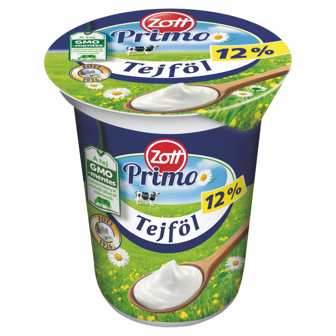 Képek - Zott Primo félzsíros tejföl 12% 330 g