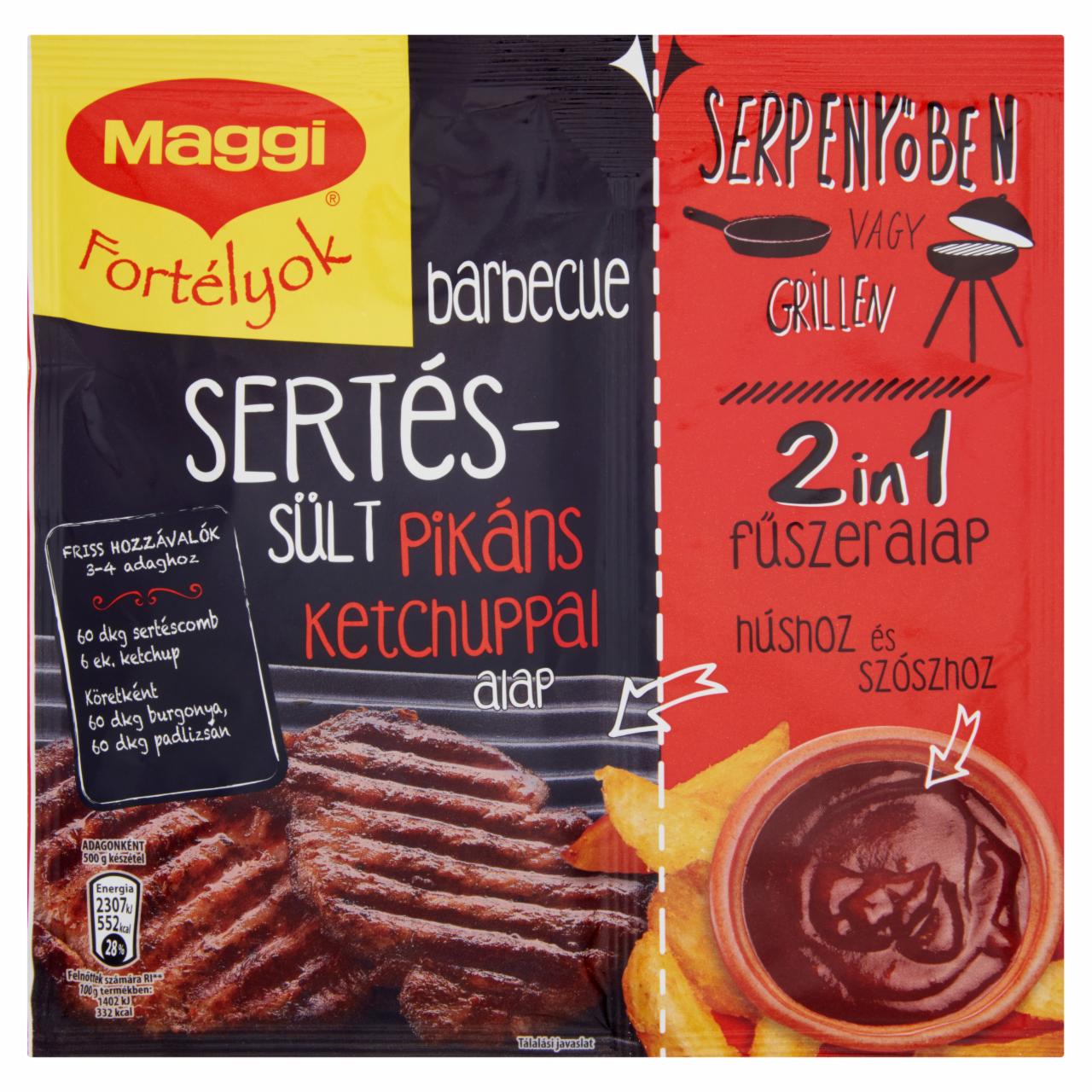 Képek - Maggi Fortélyok 2in1 Barbecue sertéssült pikáns ketchuppal alap 47 g