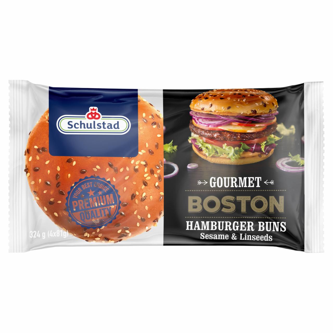 Képek - Schulstad Boston lenmaggal és szezámmaggal szórt hamburgerzsemle 4 x 81 g (324 g)