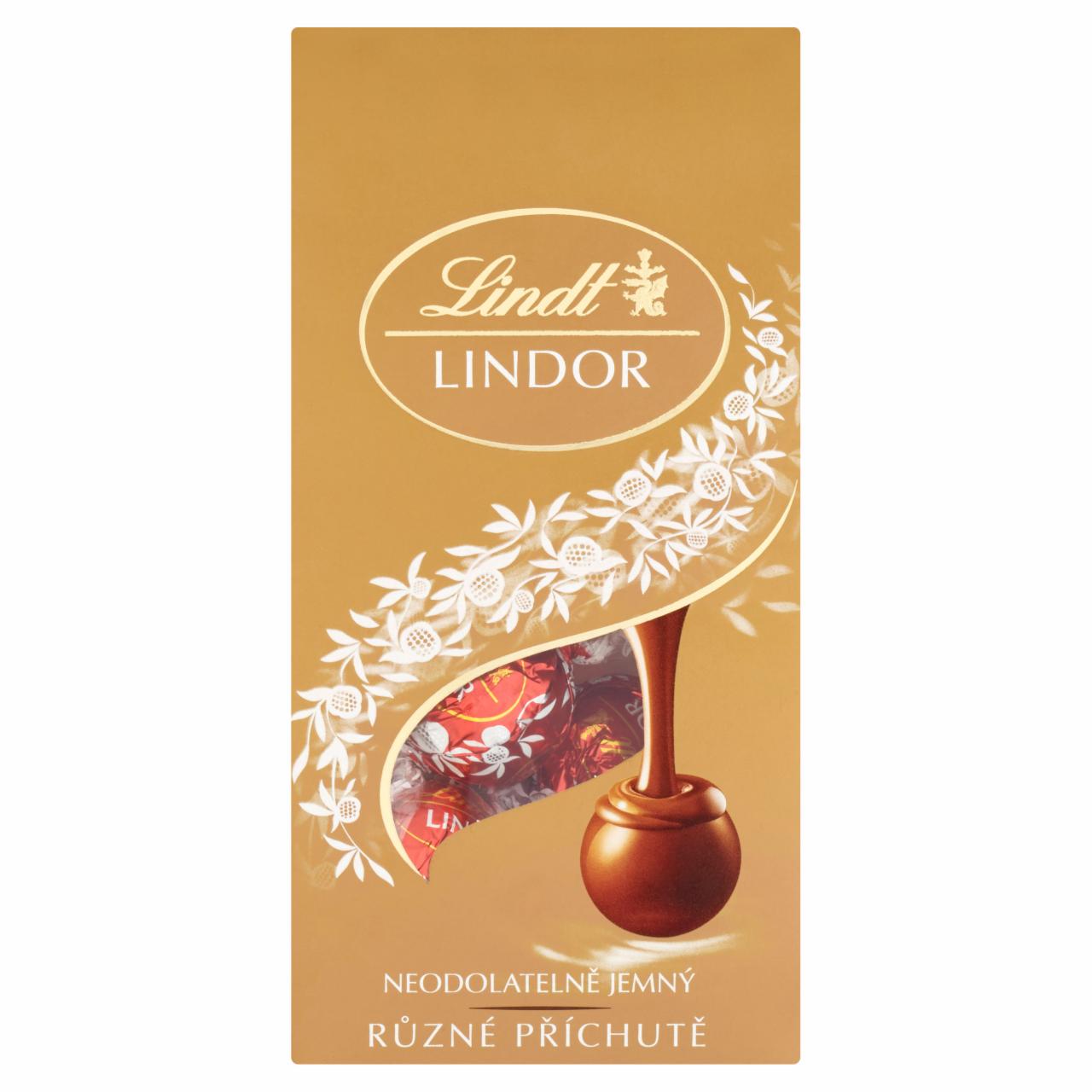 Képek - Lindt Lindor tejcsokoládé, fehér és keserű csokoládé praliné finom krémes töltelékkel 100 g