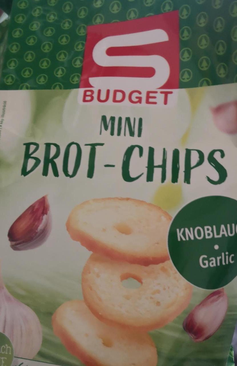 Mini brot-chips Garlic S Budget - kalória, kJ és tápértékek
