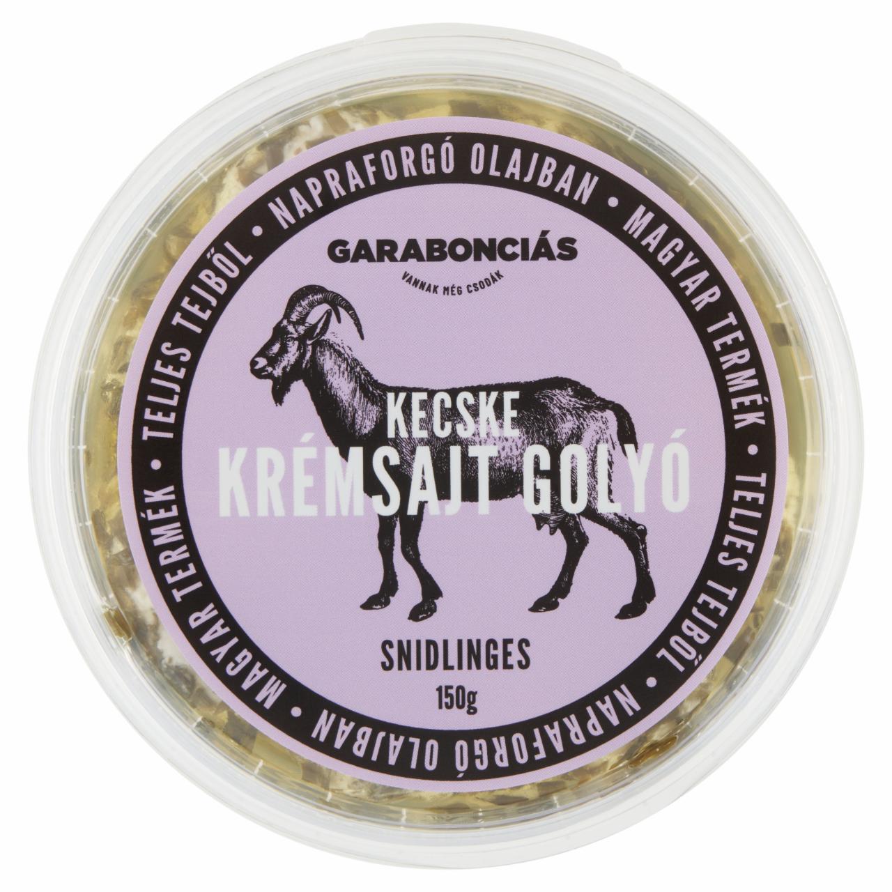 Képek - Garabonciás snidlinges kecske krémsajt golyó napraforgó olajban 250 g