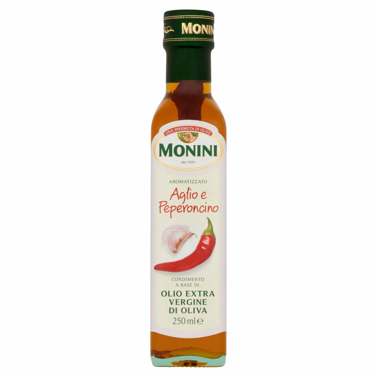 Képek - Monini fokhagyma és chili ízesítésű extra szűz olívaolaj 250 ml