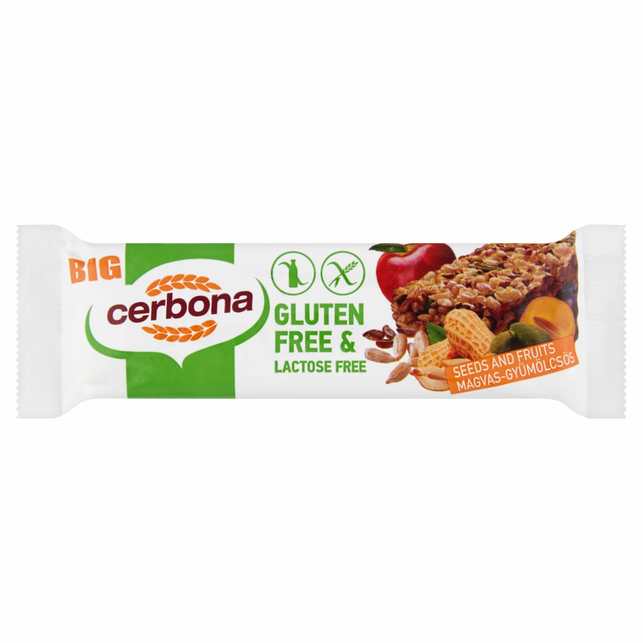Képek - Cerbona gluténmentes, laktózmentes magvas-gyümölcsös müzliszelet 35 g