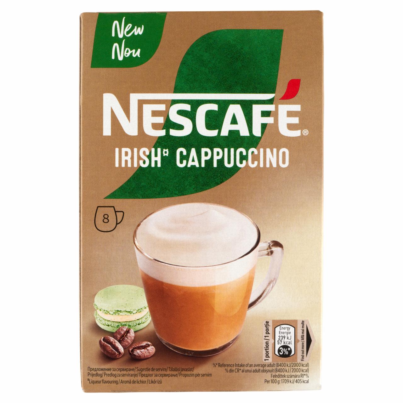 Képek - NESCAFÉ Irish Cappuccino likőr ízű azonnal oldódó kávéspecialitás 8 x 14 g (112 g)
