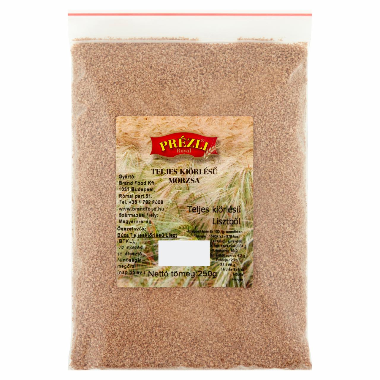 Képek - Prézli Royal teljes kiőrlésű morzsa 250 g