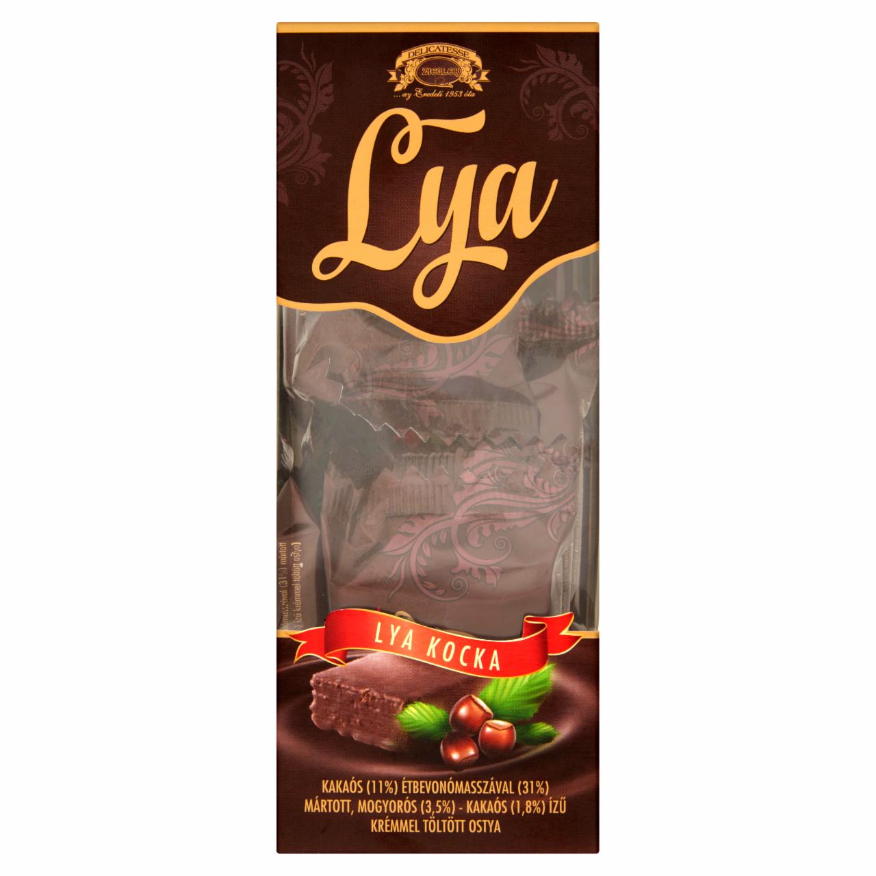 Képek - Ziegler Lya Kocka kakaós étbevonómasszával mártott mogyorós-kakaós krémmel töltött ostya 10 x 16 g