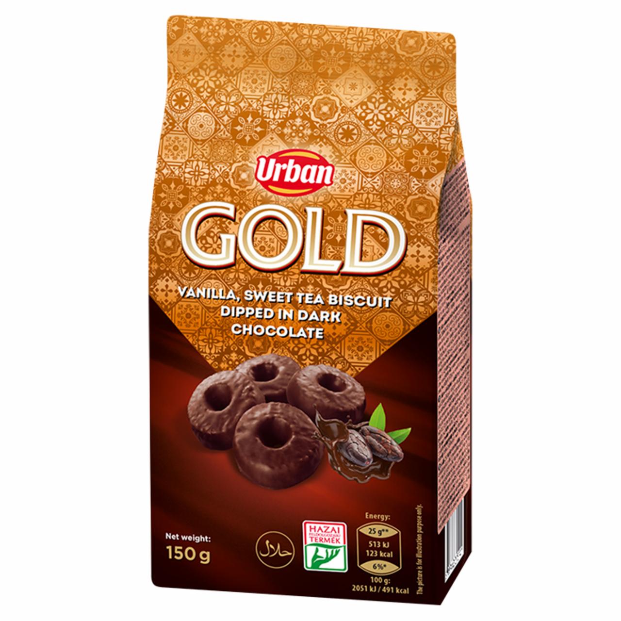 Képek - Urban Gold étcsokoládéba mártott vaníliás édes teasütemény 150 g