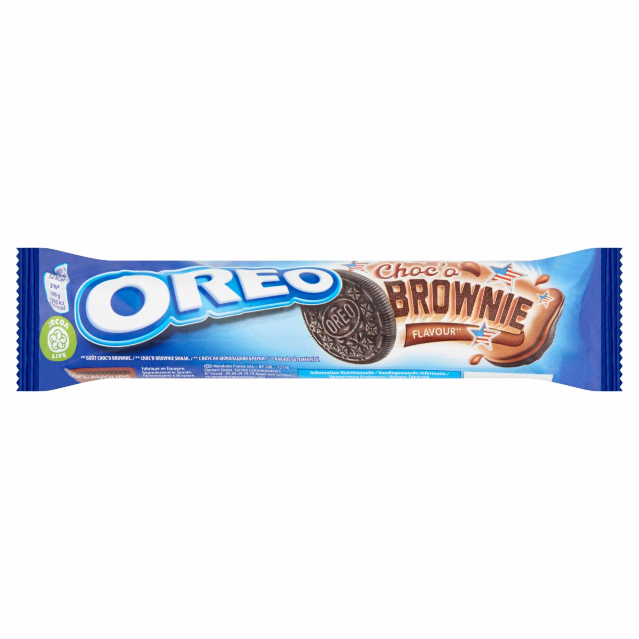 Képek - Oreo Choc'o Brownie kakaós töltelékkel töltött kakaós keksz 154 g