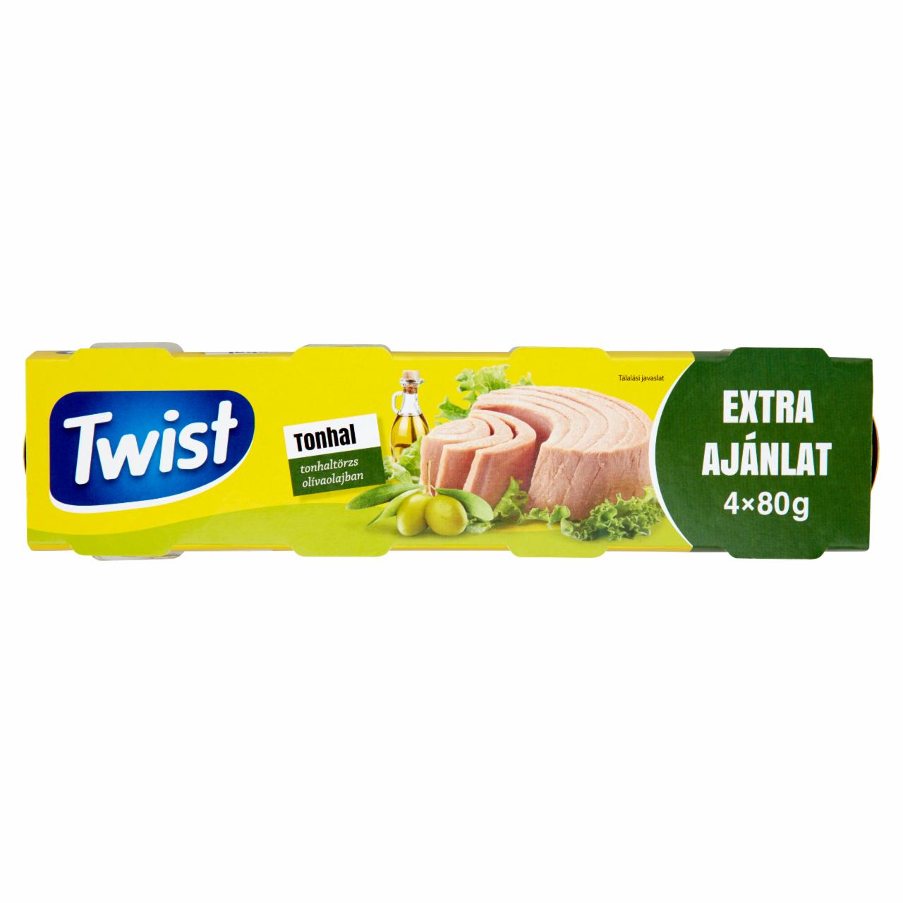 Képek - Twist tonhaltörzs olívaolajban 4 x 80 g (320 g)