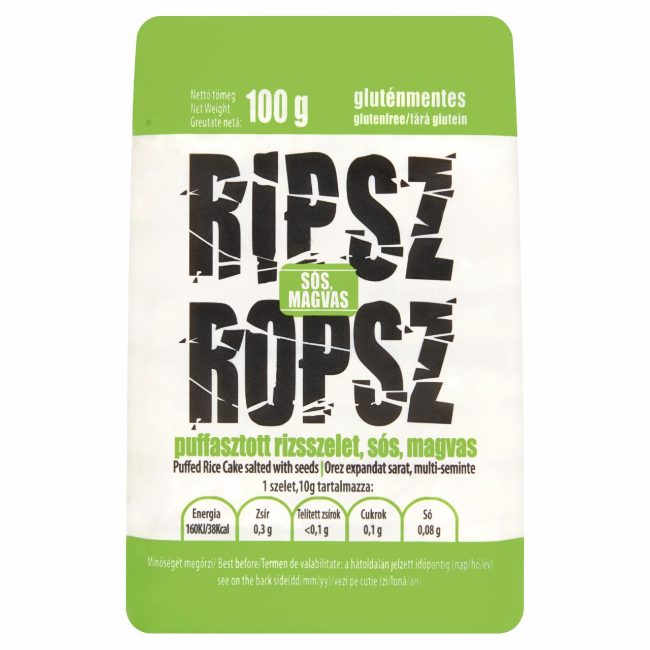 Képek - Ripsz Ropsz sós, magvas puffasztott rizsszelet 100 g