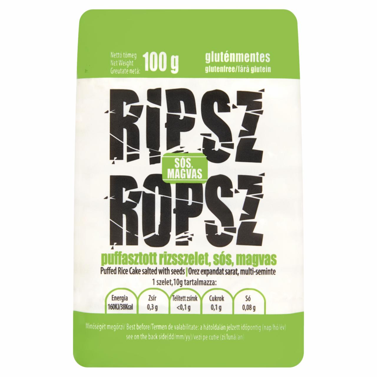 Képek - Ripsz Ropsz magvas, sós puffasztott rizsszelet 100 g