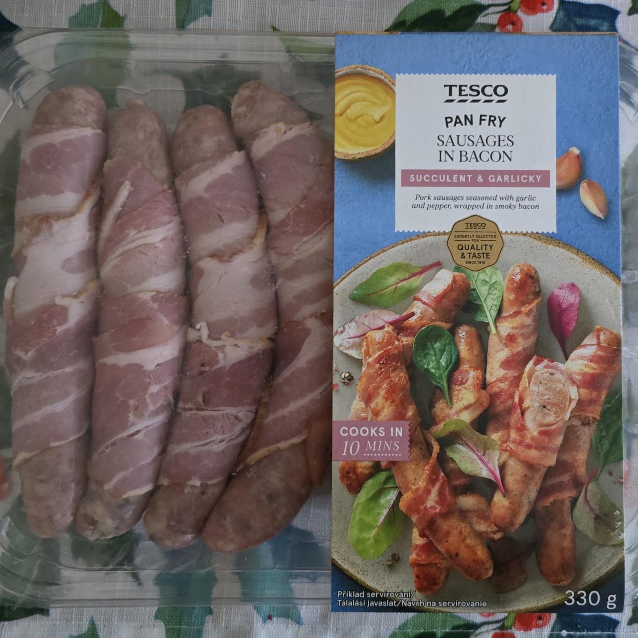 Képek - Pan fry sausages in bacon Tesco