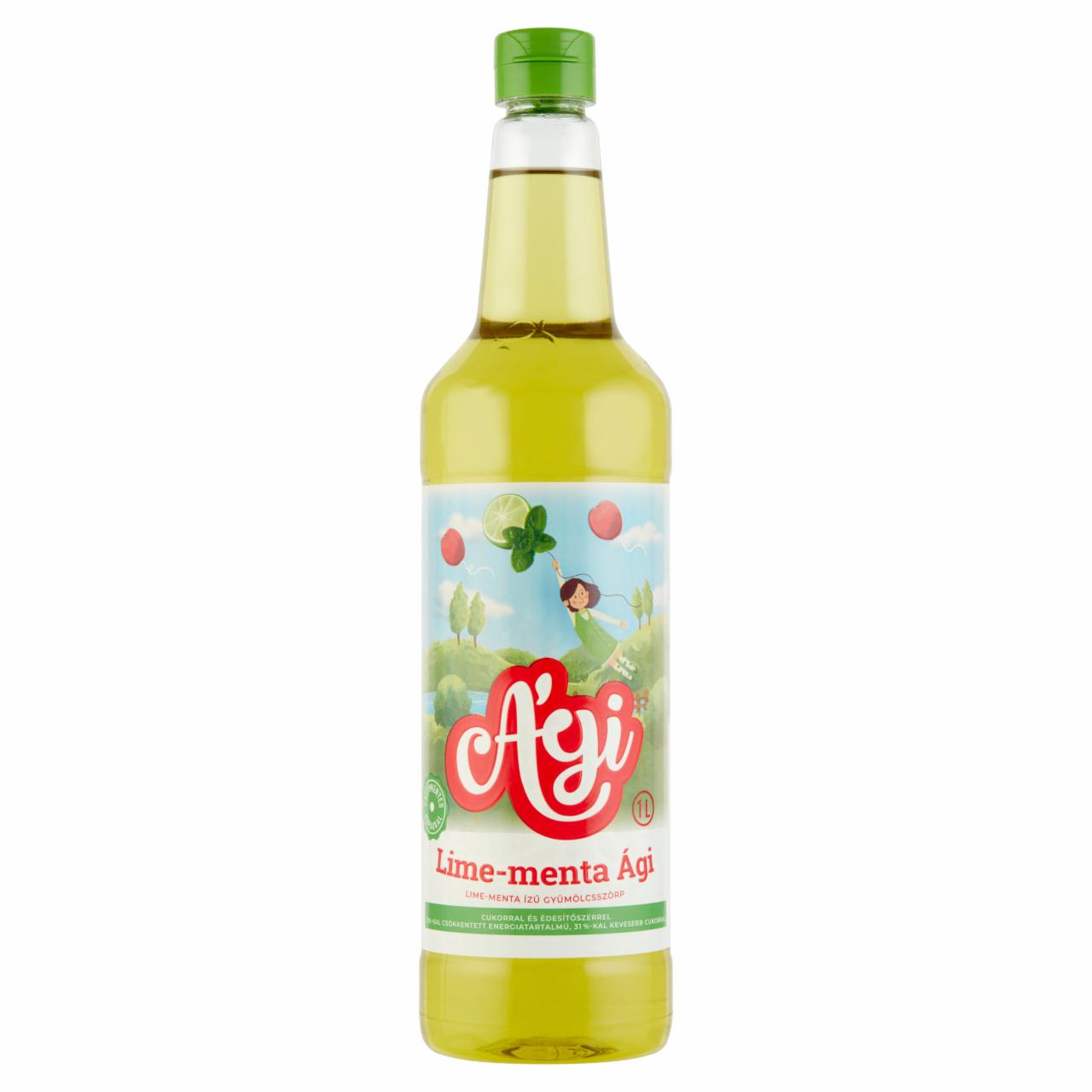 Képek - Ági Lime-Menta Ági lime-menta ízű gyümölcsszörp cukorral és édesítőszerrel 1 l