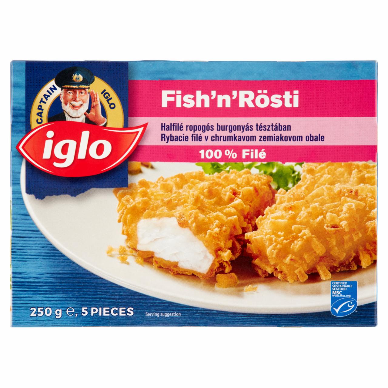 Képek - Iglo Fish'n'Rösti gyorsfagyasztott halfilé ropogós burgonyás tésztában 5 db 250 g