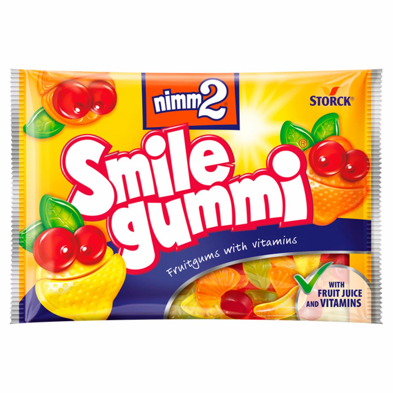 Képek - nimm2 Smilegummi vegyes gyümölcs ízű gumicukorka vitaminokkal 100 g