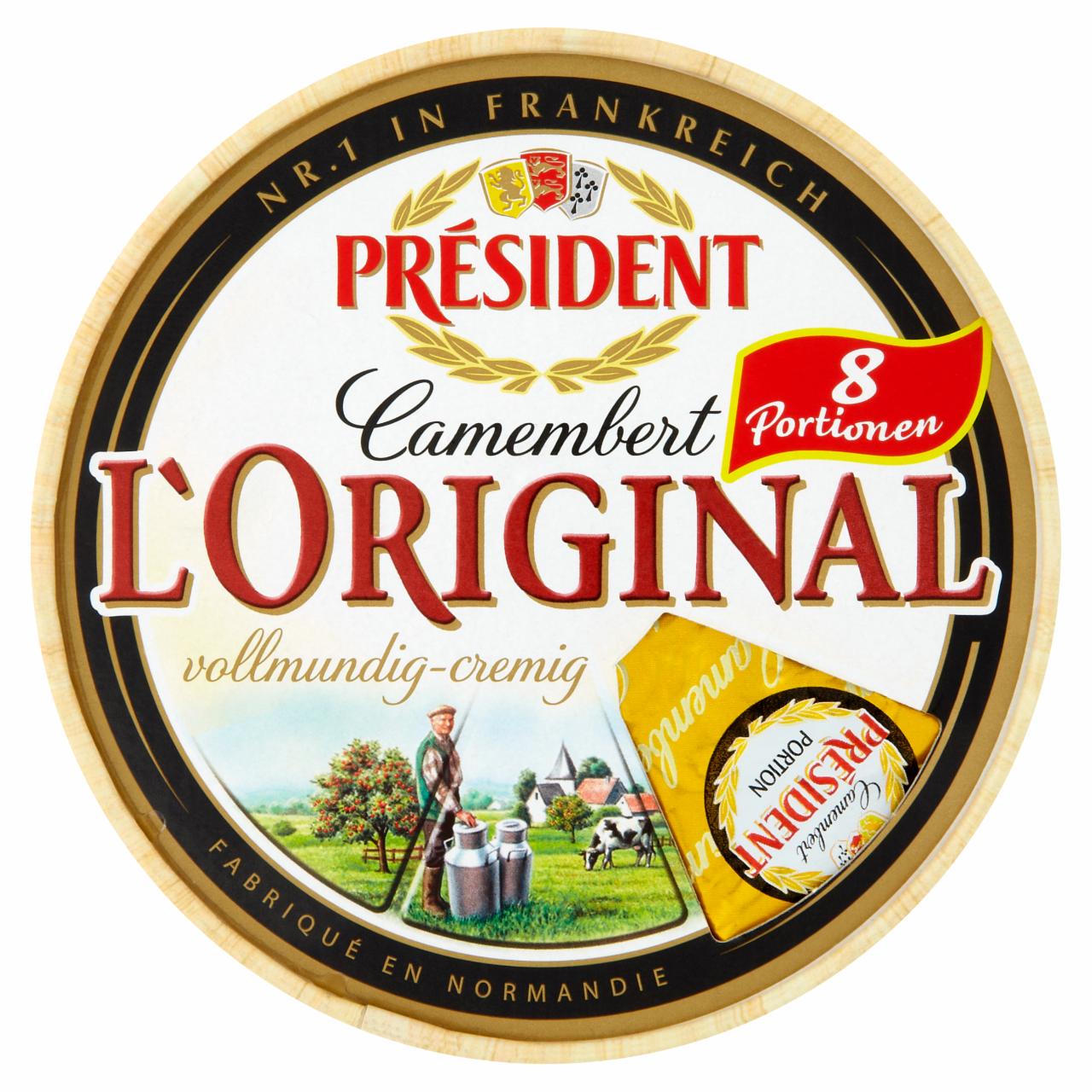 Képek - Président Camembert L'Original fehér nemespenésszel érlelt zsíros lágy sajt 250 g