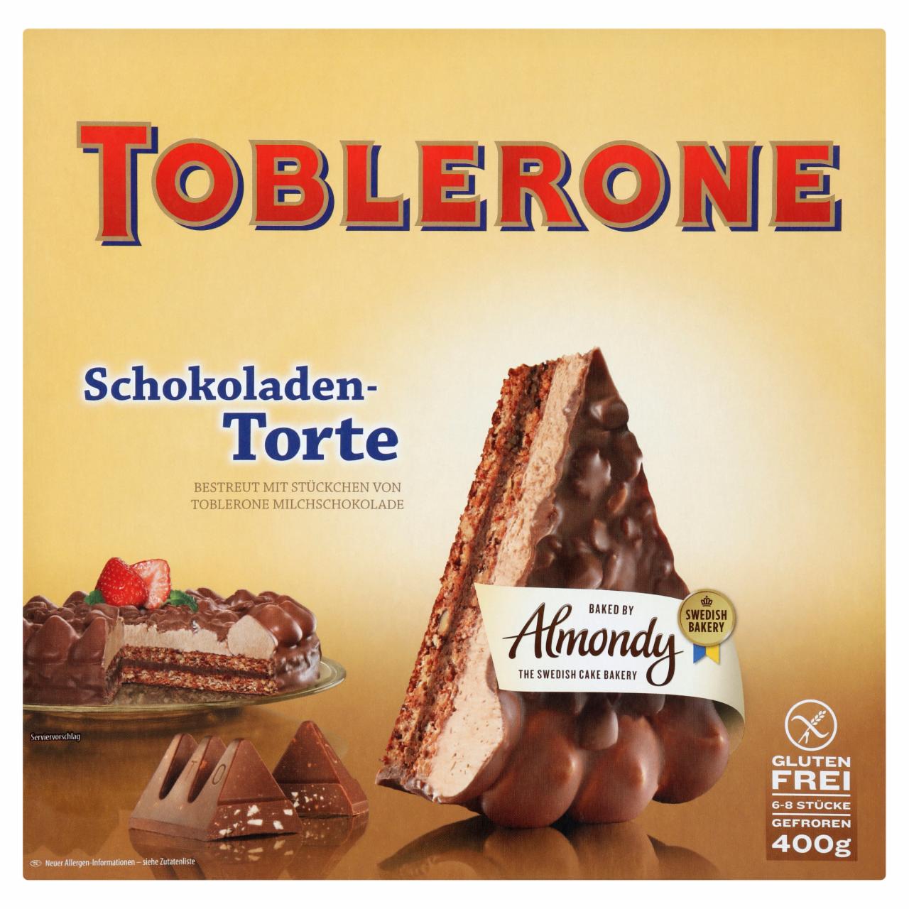 Képek - Toblerone gluténmentes, gyorsfagyasztott csokoládé torta Toblerone darabkákkal 400 g