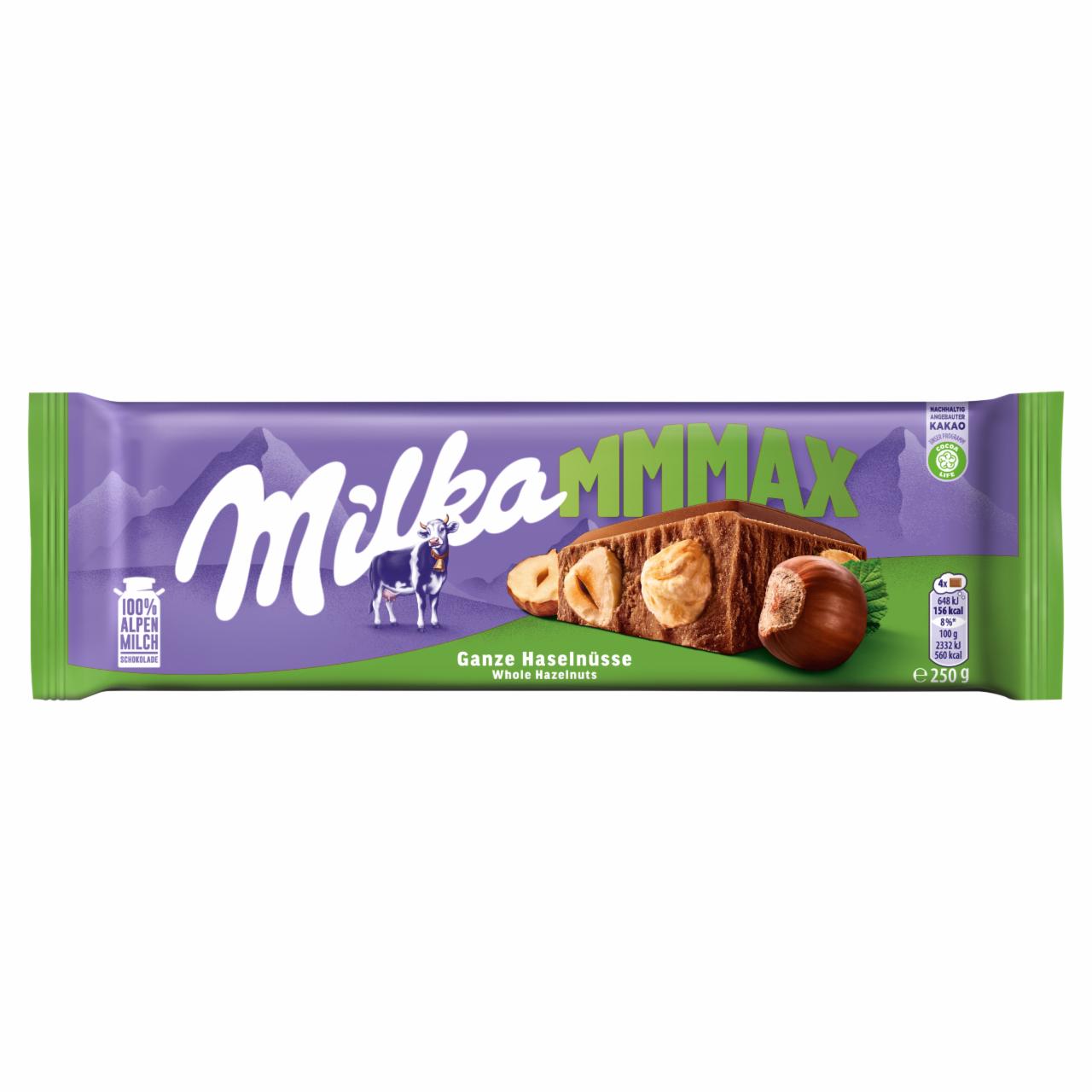 Képek - Milka Mmmax alpesi tej felhasználásával készült tejcsokoládé egész mogyoróval 250 g