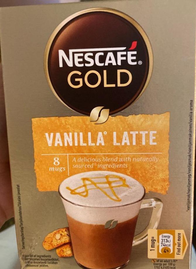 Képek - Nescafé Gold Vanilla Latte vanília ízű azonnal oldódó kávéspecialitás 8 x 18,5 g (148 g)
