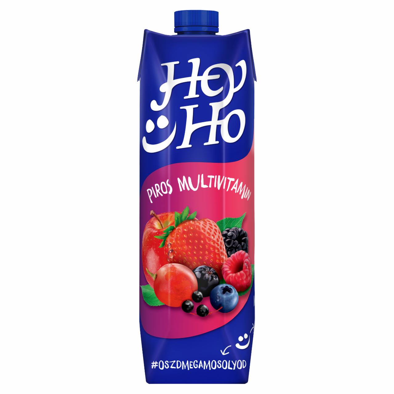 Képek - Hey-Ho Piros Multivitamin vegyes gyümölcsital cukorral, édesítőszerrel és 7 vitaminnal 1 l