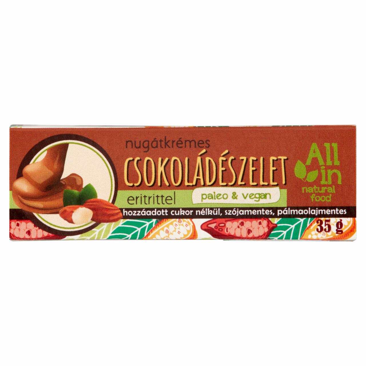 Képek - ALL IN natural food nugátkrémes csokoládészelet eritrittel 35 g