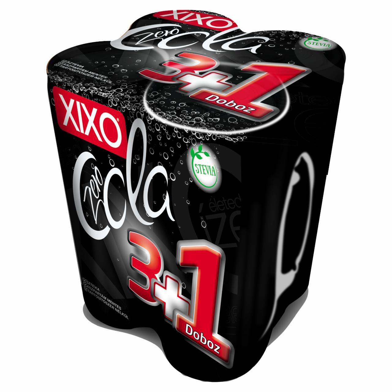 Képek - XIXO Cola Zero kólaízű, energia- és cukormentes, szénsavas üdítőital édesítőszerekkel 4 x 250 ml